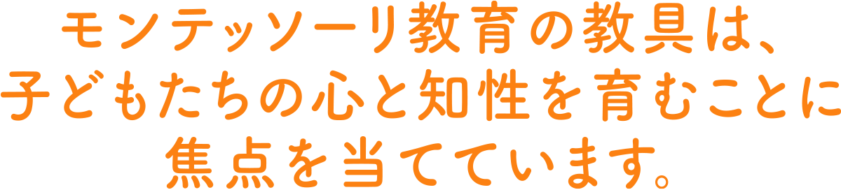 モンテッソーリ教育のおもちゃは、子どもたちの心と知性を育むことに焦点を当てています。